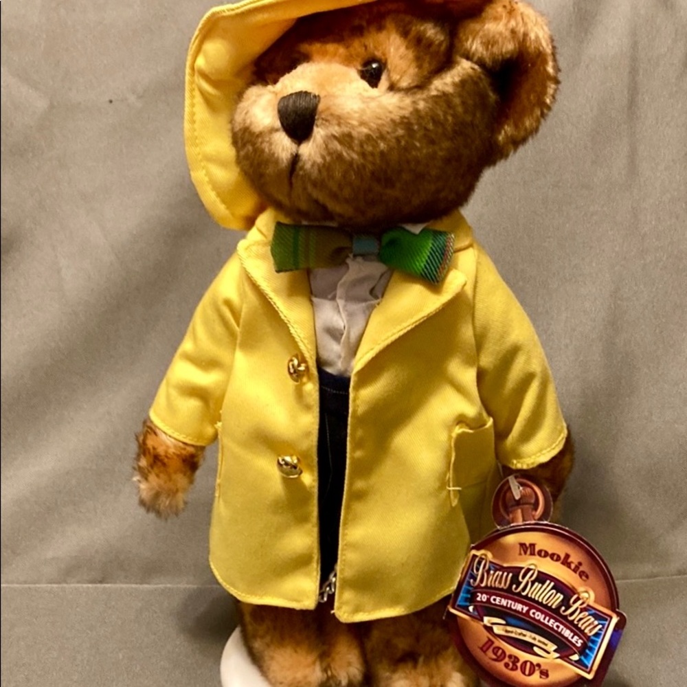 MOOKIE -1930’s BRASS BUTTON BEARS 20th CENTURY COLLECTIBLES 11.5” NWT